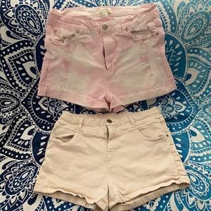 shorts pink 0x and peach size 10